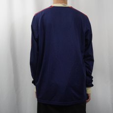 画像3: 80's adidas ポリエステル サイドラインロンT NAVY XL (3)