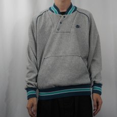 画像2: 80's NIKE 紺タグ ハーフスナップ ワッフルスウェット XL (2)