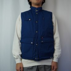 画像2: 80〜90's PEAK1 USA製 ポリエステル×コットン 中綿入りベスト NAVY SIZE C (2)