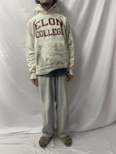 画像2: 90's Champion REVERSE WEAVE "ELON COLLEGE" プリントスウェットフーディー L (2)