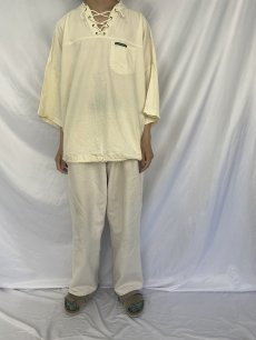 画像2: 90's EZZE WEAR CANADA製 レースアッププルオーバー L (2)