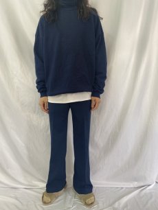 画像2: 90's TULTEX USA製 タートルネックスウェット 無地 NAVY XL (2)