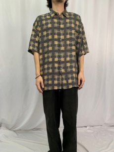 画像2: 90's 総柄 レーヨンシャツ XL (2)