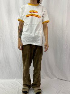 画像2: 70's Champion USA製 "HARVEY WALLBANGER?" 染み込みプリントリンガーTシャツ (2)