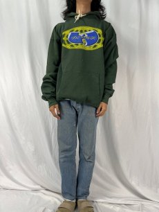 画像2: 90's WU WEAR USA製 ロゴプリントスウェットフーディー XL (2)