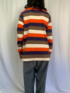 画像4: 80〜90's POLO COUNTRY RALPH LAUREN USA製 ボーダー柄 タートルネックリブニットロンT M (4)