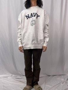 画像2: 90's USA製 REVERSE WEAVE TYPE "NAVY" プリントスウェット XL (2)