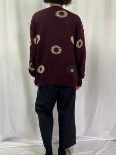 画像4: 90's Paul Smith SPORTSWEAR 柄編み ウール×コットン ニットカーディガン SIZE 3 (4)