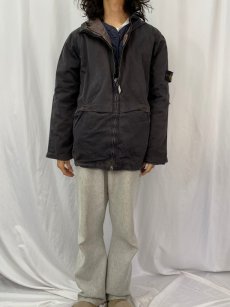 画像2: 90's STONE ISLAND Paul Harvey期 ITALY製 "Raso Gommato" ライナー付き ガーメントダイ コットンフードジャケット XL (2)