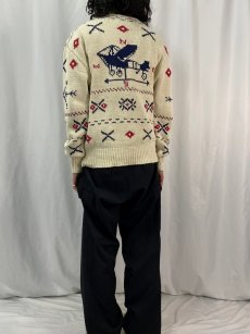 画像4: 90's〜 POLO Ralph Lauren "HAND KNIT" 柄編み コットンニットセーター L (4)