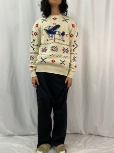 画像2: 90's〜 POLO Ralph Lauren "HAND KNIT" 柄編み コットンニットセーター L (2)