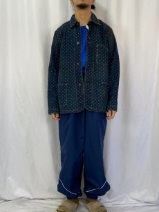 画像2: Double RL Supply Co. Indigo cloth USA製 チェンジボタン×変形ポケ カバーオール L (2)