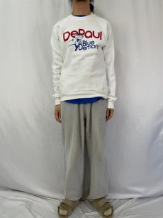 画像2: 80's USA製 "DePaul Blue Demons" ロゴプリントスウェット XL (2)