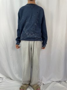 画像2: Champion 前V ペンキペイントスウェット NAVY M (2)