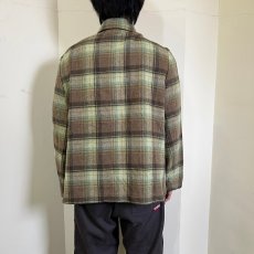 画像3: EVAN-PICONE チェック柄 ウール×アクリル×ポリエステル ジップジャケット SIZE18 (3)