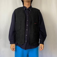 画像2: 2000's Woolrich ウールベスト BLACK L (2)