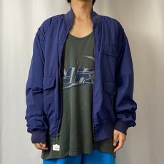 画像2: 90's POLO Ralph Lauren コットンライナー付き ジップブルゾン NAVY L (2)