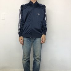 画像2: 80's adidas ATP USA製 トラックジャケット 紺×白 L (2)