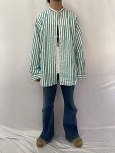 画像2: 90's〜 POLO Ralph Lauren "POST BOY" ストライプ柄 バンドカラーシャツ XXL (2)