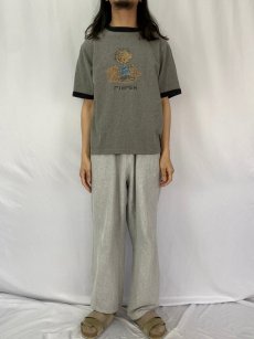 画像2: 90's PIGPEN USA製 キャラクタープリントリンガーTシャツ L (2)