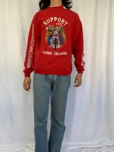 画像2: "SUPPORT LONG ISLAND" スカル バイカープリントスウェット (2)