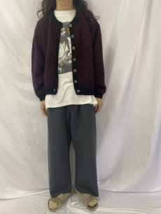 画像2: 70〜80's L.L.Bean NORWAY製 バーズアイ柄  ニットカーディガン L (2)