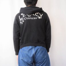 画像3: 90's TULTEX "LEGACY DANCER" プリントスウェットジップパーカー BLACK L (3)