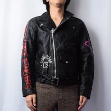 画像3: 70's GENUINE Leather ペイントダブルライダースジャケット   (3)