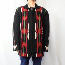 画像2: NATIVE JACKETS ネイティブ柄 メルトンジャケット BLACK XL (2)