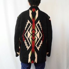 画像3: NATIVE JACKETS ネイティブ柄 メルトンジャケット BLACK XL (3)