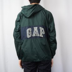 画像4: GAP 2トーン切り替え ナイロンアノラックパーカー GREEN×NAVY M (4)