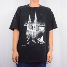 画像2: 90's M.C.Escher "The Downed Cathedral(1928)" アートプリントTシャツ BLACK XL (2)