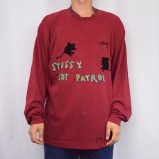 画像2: 80's STUSSY USA製 "RAT PATROL" ハンド刺繍 モックネックロンT XL (2)