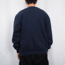 画像3: 90's Champion USA製 目無し 無地 前Vスウェット NAVY XL (3)