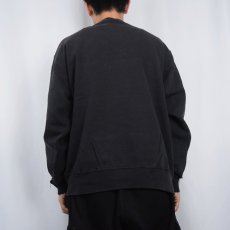 画像3: 90's Champion USA製 ロゴ刺繍 無地 前Vスウェット BLACK XL (3)