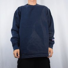 画像2: 90's Champion 目無し 無地スウェット NAVY XL (2)