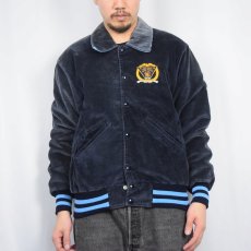 画像2: 90's DeLONG USA製 中綿入り コーデュロイスタジャン NAVY M (2)