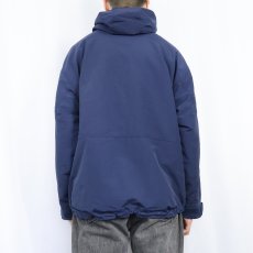 画像3: GAP フリースライナー ナイロンアノラックパーカー NAVY M (3)