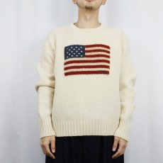 画像2: POLO Ralph Lauren 星条旗柄 ウールニットセーター XL (2)