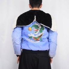 画像4: 80's "KOREA" 龍刺繍 ラビットフード スーベニアジャケット (4)