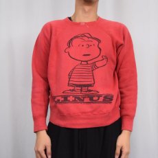 画像3: 60's SPRUCE SNOOPY USA製 "LINUS" 染み込みプリントスウェット LARGE (3)