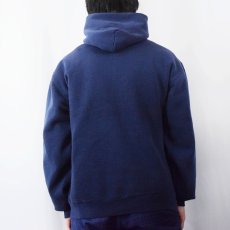 画像3: 90's RUSSEL ATHELETIC USA製 無地スウェットフーディー NAVY L (3)