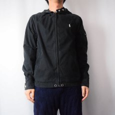 画像2: POLO Ralph Lauren コットン×ナイロン ジップパーカー BLACK S (2)