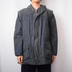 画像2: 90's Barbour England製 "DURHAM" 3ワラント オイルドジャケット NAVY (2)