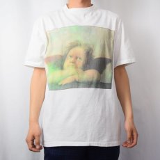 画像2: 90's Raffaello "二人の天使" アートプリントTシャツ L (2)