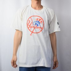 画像2: 90's NIKE 銀タグ USA製 "New York Yankees" MLBチームロゴプリントTシャツ XL (2)