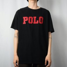 画像2: 2000's POLO Ralph Lauren ロゴプリントTシャツ BLACK L (2)