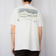 画像4: 90's DANROSS USA製 日本画プリントTシャツ XL (4)