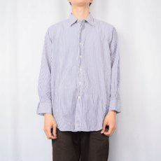 画像2: POLO Ralph Lauren "ANDREW" ストライプ柄 コットンシャツ PURPLE 16 1/2 (2)