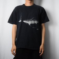 画像2: 80's USA製 ”GREAT WHITE SHARK" サメプリントTシャツ BLACK L (2)